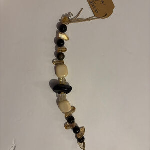 “Handcrafted Opal, Sunstone & Onyx Gemstone Bracelet”